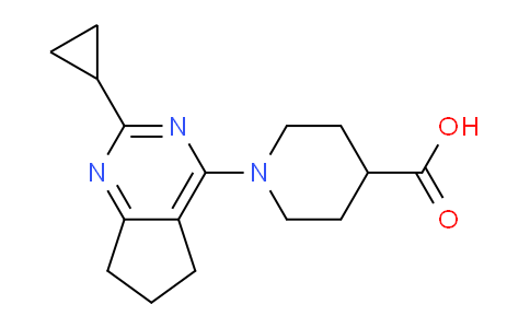 CAS No. 1707372-82-4, 1-(2-Cyclopropyl-6,7-dihydro-5H-cyclopenta[d]pyrimidin-4-yl)piperidine-4-carboxylic acid