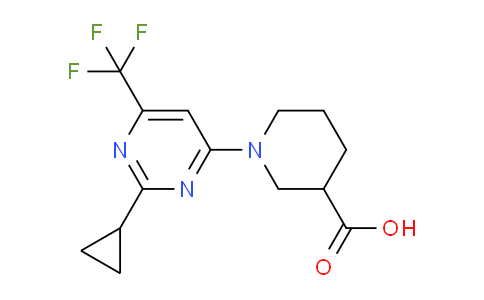 CAS No. 1708080-37-8, 1-(2-Cyclopropyl-6-(trifluoromethyl)pyrimidin-4-yl)piperidine-3-carboxylic acid