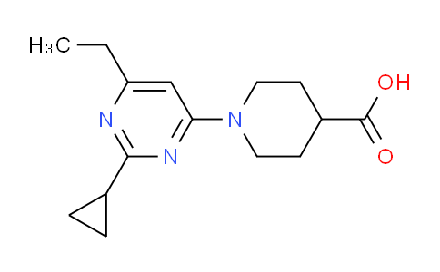 CAS No. 1713639-63-4, 1-(2-Cyclopropyl-6-ethylpyrimidin-4-yl)piperidine-4-carboxylic acid