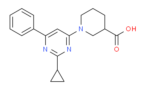 CAS No. 1707566-45-7, 1-(2-Cyclopropyl-6-phenylpyrimidin-4-yl)piperidine-3-carboxylic acid
