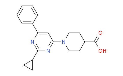 CAS No. 1707594-68-0, 1-(2-Cyclopropyl-6-phenylpyrimidin-4-yl)piperidine-4-carboxylic acid