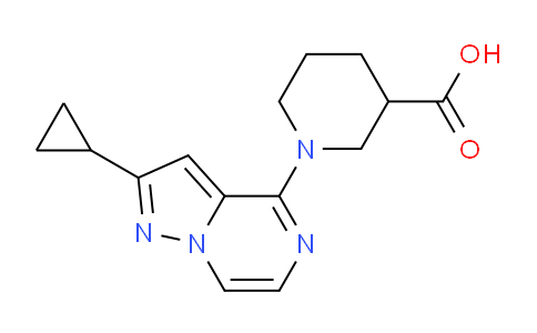 CAS No. 1707399-45-8, 1-(2-Cyclopropylpyrazolo[1,5-a]pyrazin-4-yl)piperidine-3-carboxylic acid