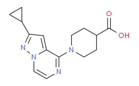 CAS No. 1708288-25-8, 1-(2-Cyclopropylpyrazolo[1,5-a]pyrazin-4-yl)piperidine-4-carboxylic acid