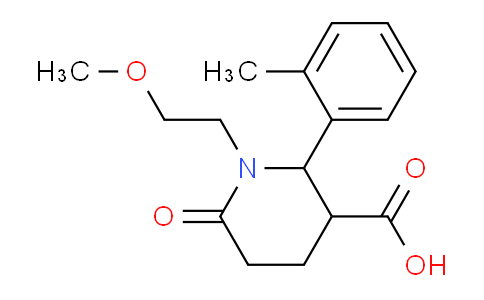 CAS No. 1212279-09-8, 1-(2-Methoxyethyl)-6-oxo-2-(o-tolyl)piperidine-3-carboxylic acid