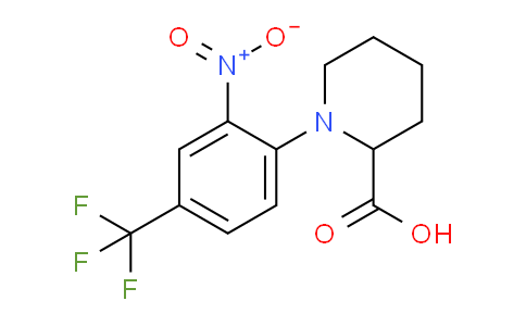 CAS No. 1219146-99-2, 1-(2-Nitro-4-(trifluoromethyl)phenyl)piperidine-2-carboxylic acid