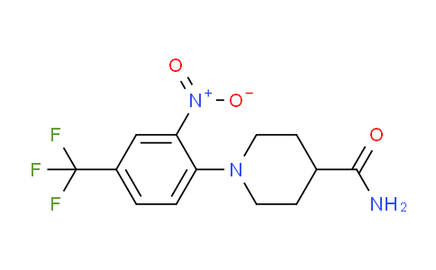 CAS No. 329064-15-5, 1-(2-Nitro-4-(trifluoromethyl)phenyl)piperidine-4-carboxamide