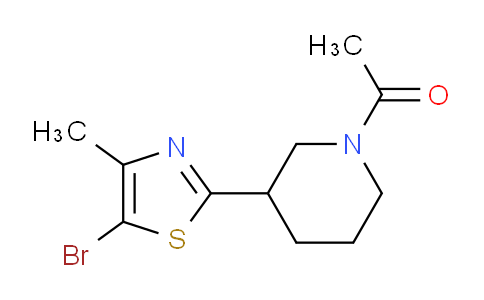 CAS No. 1361116-89-3, 1-(3-(5-Bromo-4-methylthiazol-2-yl)piperidin-1-yl)ethanone