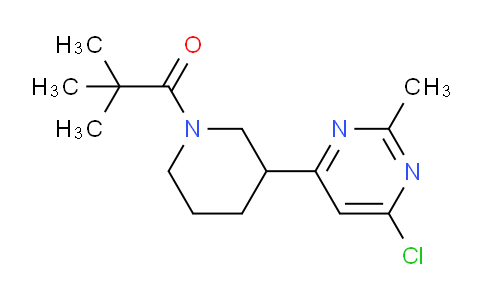 CAS No. 1316221-17-6, 1-(3-(6-Chloro-2-methylpyrimidin-4-yl)piperidin-1-yl)-2,2-dimethylpropan-1-one