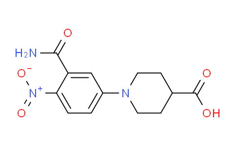 CAS No. 439095-54-2, 1-(3-Carbamoyl-4-nitrophenyl)piperidine-4-carboxylic acid