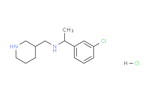 CAS No. 1185312-85-9, 1-(3-Chlorophenyl)-N-(piperidin-3-ylmethyl)ethanamine hydrochloride