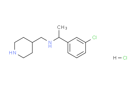 CAS No. 1185309-93-6, 1-(3-Chlorophenyl)-N-(piperidin-4-ylmethyl)ethanamine hydrochloride
