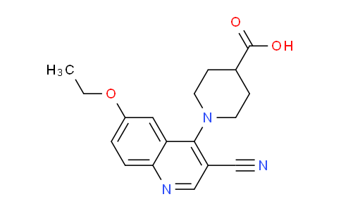 CAS No. 1351777-79-1, 1-(3-Cyano-6-ethoxyquinolin-4-yl)piperidine-4-carboxylic acid