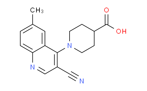 CAS No. 1217180-17-0, 1-(3-Cyano-6-methylquinolin-4-yl)piperidine-4-carboxylic acid