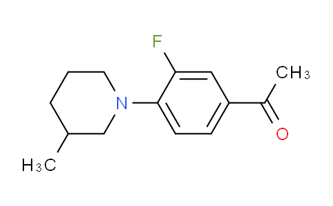 CAS No. 1019547-53-5, 1-(3-Fluoro-4-(3-methylpiperidin-1-yl)phenyl)ethanone