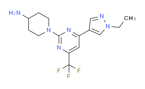 CAS No. 1171317-51-3, 1-(4-(1-Ethyl-1H-pyrazol-4-yl)-6-(trifluoromethyl)pyrimidin-2-yl)piperidin-4-amine