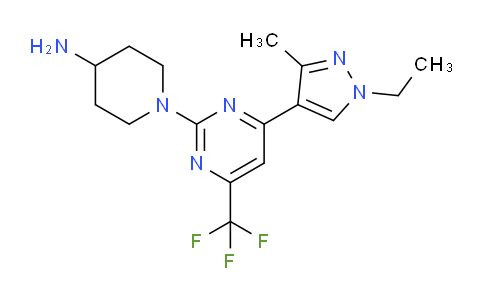 CAS No. 1170525-72-0, 1-(4-(1-Ethyl-3-methyl-1H-pyrazol-4-yl)-6-(trifluoromethyl)pyrimidin-2-yl)piperidin-4-amine
