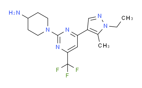 CAS No. 1172353-24-0, 1-(4-(1-Ethyl-5-methyl-1H-pyrazol-4-yl)-6-(trifluoromethyl)pyrimidin-2-yl)piperidin-4-amine