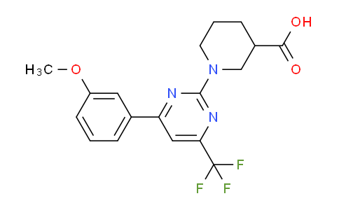 CAS No. 870980-07-7, 1-(4-(3-Methoxyphenyl)-6-(trifluoromethyl)pyrimidin-2-yl)piperidine-3-carboxylic acid