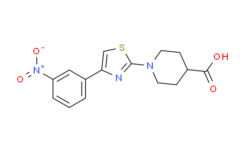 CAS No. 361371-27-9, 1-(4-(3-Nitrophenyl)thiazol-2-yl)piperidine-4-carboxylic acid