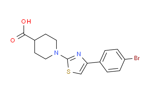 CAS No. 296899-02-0, 1-(4-(4-Bromophenyl)thiazol-2-yl)piperidine-4-carboxylic acid