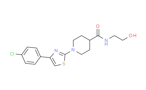 CAS No. 1033463-18-1, 1-(4-(4-Chlorophenyl)thiazol-2-yl)-N-(2-hydroxyethyl)piperidine-4-carboxamide