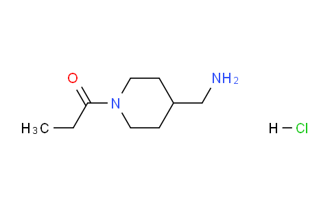 CAS No. 1332765-74-8, 1-(4-(Aminomethyl)piperidin-1-yl)propan-1-one hydrochloride