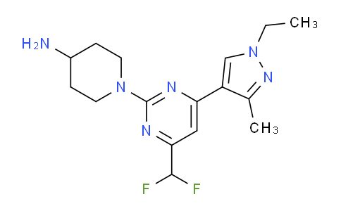 CAS No. 1172393-77-9, 1-(4-(Difluoromethyl)-6-(1-ethyl-3-methyl-1H-pyrazol-4-yl)pyrimidin-2-yl)piperidin-4-amine
