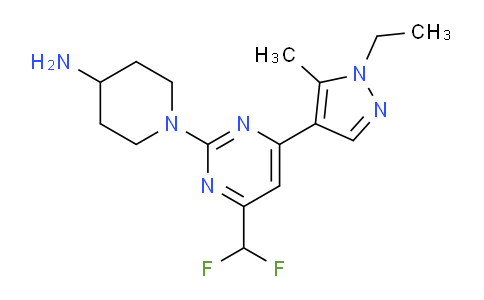 CAS No. 1172829-91-2, 1-(4-(Difluoromethyl)-6-(1-ethyl-5-methyl-1H-pyrazol-4-yl)pyrimidin-2-yl)piperidin-4-amine