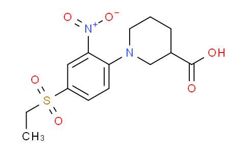 CAS No. 951624-93-4, 1-(4-(Ethylsulfonyl)-2-nitrophenyl)piperidine-3-carboxylic acid