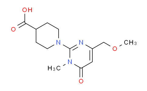 CAS No. 1708080-30-1, 1-(4-(Methoxymethyl)-1-methyl-6-oxo-1,6-dihydropyrimidin-2-yl)piperidine-4-carboxylic acid