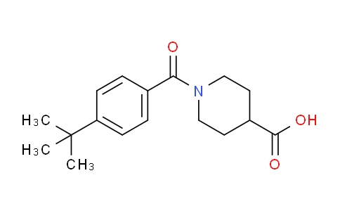 CAS No. 593261-87-1, 1-(4-(tert-Butyl)benzoyl)piperidine-4-carboxylic acid
