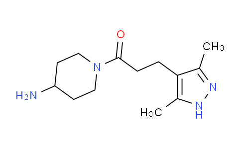 CAS No. 1706812-88-5, 1-(4-Aminopiperidin-1-yl)-3-(3,5-dimethyl-1H-pyrazol-4-yl)propan-1-one