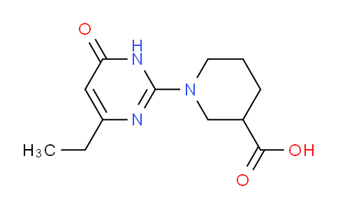 CAS No. 1240672-60-9, 1-(4-Ethyl-6-oxo-1,6-dihydropyrimidin-2-yl)piperidine-3-carboxylic acid