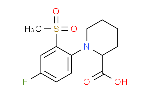 CAS No. 1214696-88-4, 1-(4-Fluoro-2-(methylsulfonyl)phenyl)piperidine-2-carboxylic acid