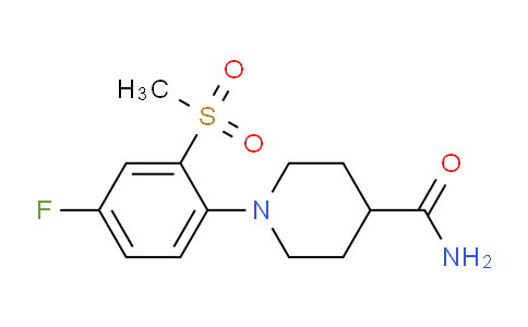 CAS No. 914637-65-3, 1-(4-Fluoro-2-(methylsulfonyl)phenyl)piperidine-4-carboxamide
