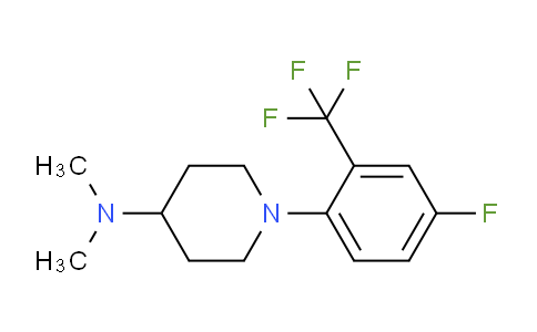 CAS No. 1707605-08-0, 1-(4-Fluoro-2-(trifluoromethyl)phenyl)-N,N-dimethylpiperidin-4-amine