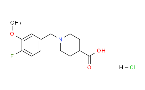 CAS No. 1185100-90-6, 1-(4-Fluoro-3-methoxybenzyl)piperidine-4-carboxylic acid hydrochloride