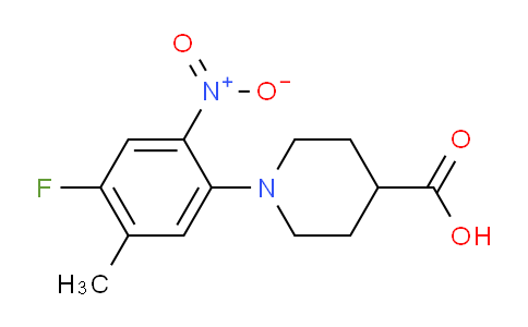 CAS No. 1261079-65-5, 1-(4-Fluoro-5-methyl-2-nitrophenyl)piperidine-4-carboxylic acid