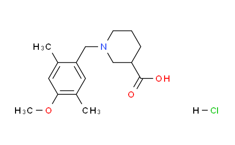 CAS No. 1185025-97-1, 1-(4-Methoxy-2,5-dimethylbenzyl)piperidine-3-carboxylic acid hydrochloride