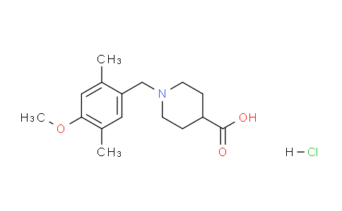 CAS No. 1185295-78-6, 1-(4-Methoxy-2,5-dimethylbenzyl)piperidine-4-carboxylic acid hydrochloride
