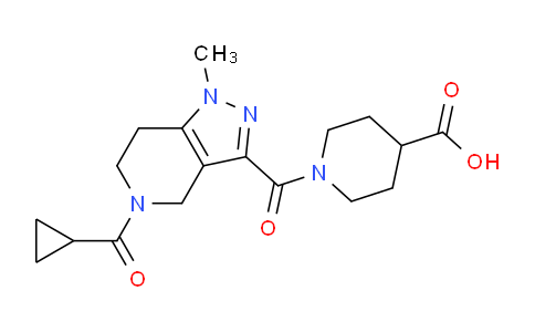 CAS No. 1142209-89-9, 1-(5-(Cyclopropanecarbonyl)-1-methyl-4,5,6,7-tetrahydro-1H-pyrazolo[4,3-c]pyridine-3-carbonyl)piperidine-4-carboxylic acid