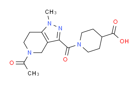 CAS No. 1306738-60-2, 1-(5-Acetyl-1-methyl-4,5,6,7-tetrahydro-1H-pyrazolo[4,3-c]pyridine-3-carbonyl)piperidine-4-carboxylic acid