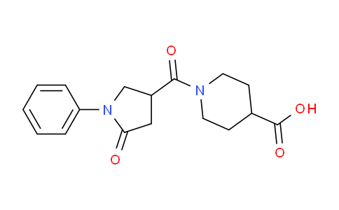 CAS No. 1010873-30-9, 1-(5-Oxo-1-phenylpyrrolidine-3-carbonyl)piperidine-4-carboxylic acid