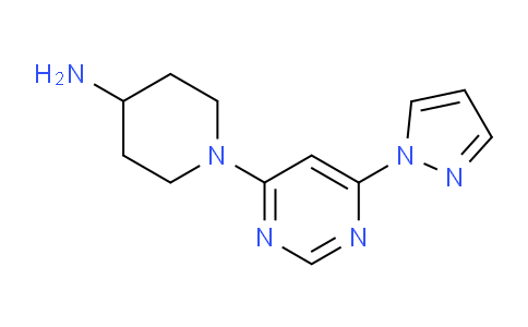 CAS No. 1708080-69-6, 1-(6-(1H-Pyrazol-1-yl)pyrimidin-4-yl)piperidin-4-amine