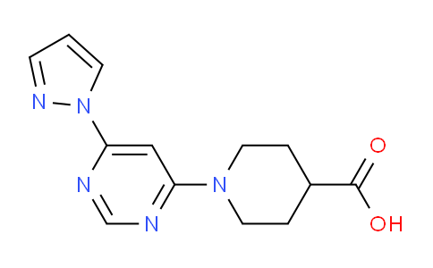 CAS No. 1707566-63-9, 1-(6-(1H-Pyrazol-1-yl)pyrimidin-4-yl)piperidine-4-carboxylic acid