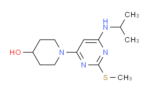 CAS No. 1353985-04-2, 1-(6-(Isopropylamino)-2-(methylthio)pyrimidin-4-yl)piperidin-4-ol