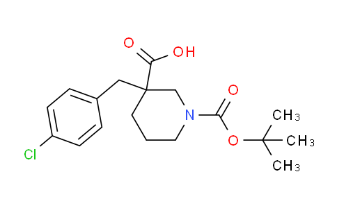 CAS No. 174606-16-7, 1-(tert-Butoxycarbonyl)-3-(4-chlorobenzyl)piperidine-3-carboxylic acid