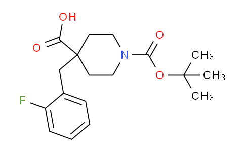 CAS No. 619295-68-0, 1-(tert-Butoxycarbonyl)-4-(2-fluorobenzyl)piperidine-4-carboxylic acid