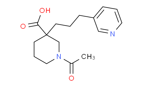 CAS No. 1361113-69-0, 1-Acetyl-3-(3-(pyridin-3-yl)propyl)piperidine-3-carboxylic acid