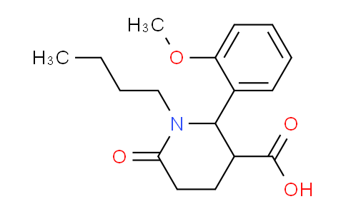 CAS No. 872319-76-1, 1-Butyl-2-(2-methoxyphenyl)-6-oxopiperidine-3-carboxylic acid